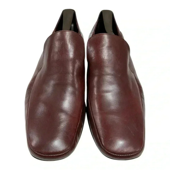 Bally Vintage Deadstock Oxblood Leather Slip On Square Toe Loafers. Size 10.5 - Picture 2 of 8